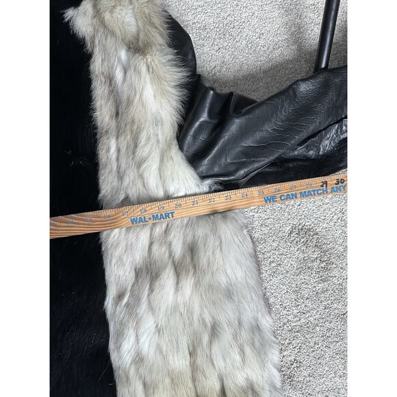 Anastasia VINTAGE GoGo MOD FUR COAT Rabbit Mink Leather Monogram large - Picture 5 of 16